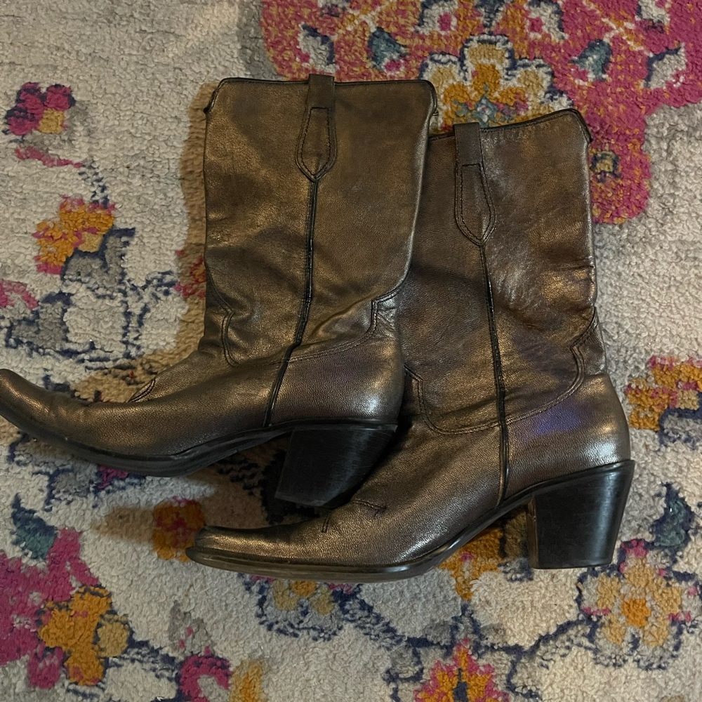 Frank Sarto metallic bronze cowboy boots